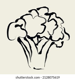 Broccoli in stilisierter Form eines Tintenpens