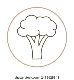Broccoli surprising trendy icon lovely abstract vector illustration artwork colorful design