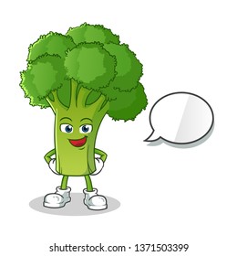 broccoli talking mascot vector cartoon art illustration