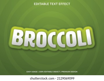 broccoli text effect template with creative concept and abstract background use for business logo brand and text style 