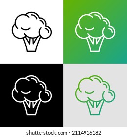 Broccoli thin line icon. Healthy vegan food. Ingredient for salad. Vector illustration.