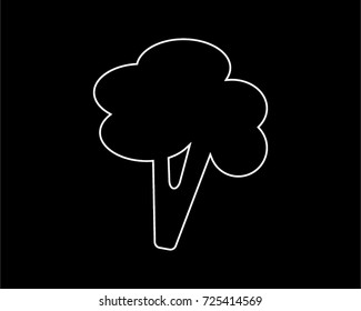 broccoli thin line icon illustration design