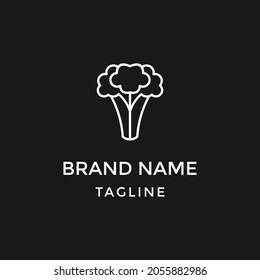 
Broccoli thin line vector icon. Cauliflower vegetable linear style isolated for menu, label, logo. Simple vegetarian food sign