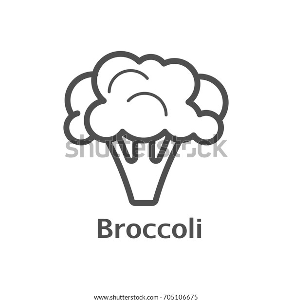 ブロッコリーの細線のベクター画像アイコン メニュー ラベル ロゴ用のカリフラワー野菜リニアスタイル シンプルなベジタリアンの食べ物の看板 のベクター画像素材 ロイヤリティフリー