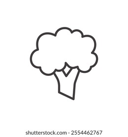 Broccoli thin liner icon vector.