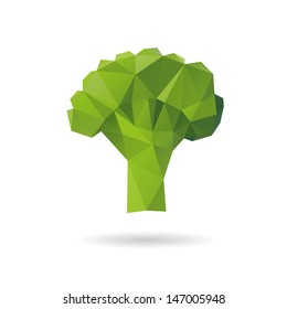 Broccoli triangle shape abstract isolated on a white backgrounds