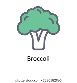 Broccoli Vector  Fill outline Icons. Simple stock illustration stock