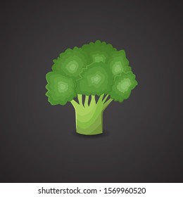 Broccoli vector icon isolated on neutral background.