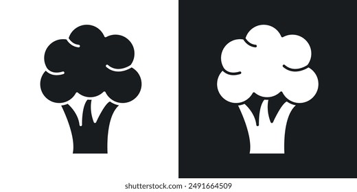 Broccoli vector icon set in solid style.