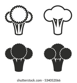 Broccoli vector icons set. Illustration isolated for graphic and web design.