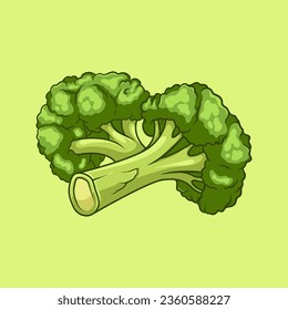 broccoli vector illustration cartoonish style