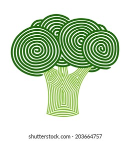 Broccoli vector illustration isolated on white background