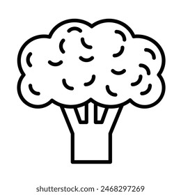 Broccoli Vector Line Icon Design