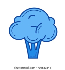 Broccoli vector line icon isolated on white background. Broccoli line icon for infographic, website or app. Blue icon designed on a grid system.