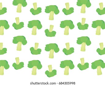 Broccoli vector on white Background ,Fresh broccoli texture cute ,Vegetable vector illustration 