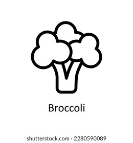 Broccoli Vector   outline Icons. Simple stock illustration stock