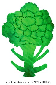 Broccoli vector with water color