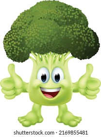 A broccoli vegetable cartoon character emoji emoticon mascot