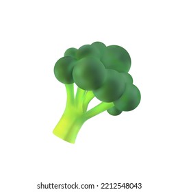 A broccoli vegetable cartoon character emoji emoticon mascot. Isolated vector