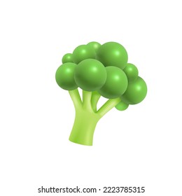 A broccoli vegetable cartoon character emoji emoticon mascot. Isolated vector