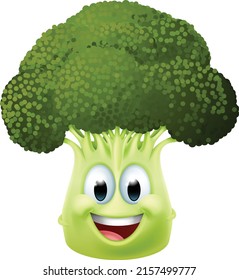 A broccoli vegetable cartoon character emoticon mascot