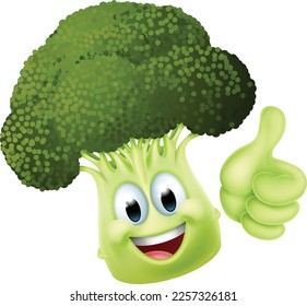 A broccoli vegetable cartoon character emoticon mascot