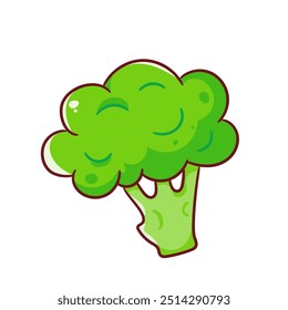 Broccoli Vegetable Cartoon Vector. Food Nature Concept Design. Isolated Premium Vector