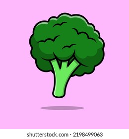 Broccoli Vegetable Cartoon Vector Icon Illustration. Flat Cartoon Concept