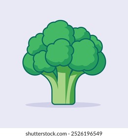 Ilustración de Vector de dibujos animados de vegetales de brócoli. Icono de Naturaleza de alimentos Concepto aislado Premium Vector. Estilo plano de la historieta