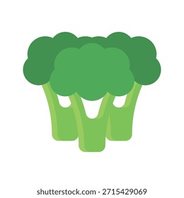 Ilustración vectorial de la comida de las Navidades vegetales del brócoli, icono plano del estilo
