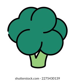 broccoli vegetable food icon isolated