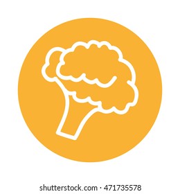 broccoli vegetable health icon vector illustration design