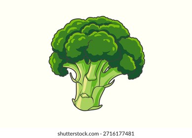 Ilustración vectorial vegetal sana del brócoli aislada en fondo transparente
