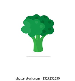 broccoli vegetable icon over white background