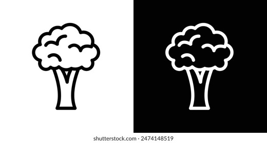 Broccoli Vegetable Icon Set. Emblematic Broccoli Vector.