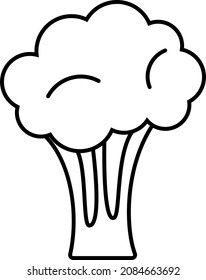 Contorno de vectores de ícono vegetal de Broccoli