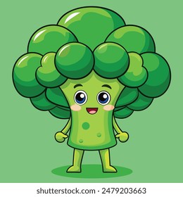 Broccoli Vegetable Illustration Cartoon Vector Isolated Icon