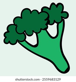 Broccoli vegetable illustration, suitable for educational content, good for grocery stores logos and posters and banners, can be used for web design elements, also suitable for social media ads