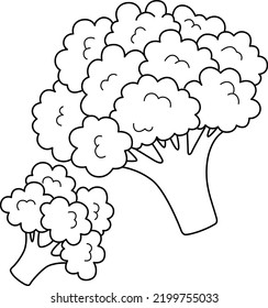 Página de Coloración Aislada de Broccoli para Niños