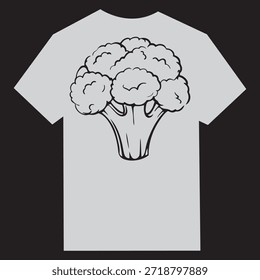 Broccoli Vegetable Line Art camiseta 