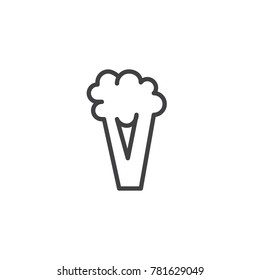 Broccoli vegetable line icon, outline vector sign, linear style pictogram isolated on white. Symbol, logo illustration. Editable stroke