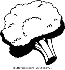 Brócolis vegetal mono sombra ilustração