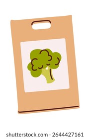 Projeto de pacote de sementes de vegetais de brócolis