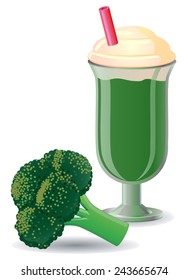 Broccoli vegetable shake blend vector
