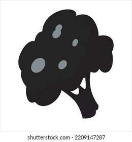 broccoli vegetable silhouette vector illustration