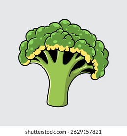 Broccoli vegetable Simple isolated cartoon illustration with a light background