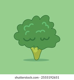 Broccoli Vegetable Vector Icon Illustration. Premium Vector Isolated Natural Food Icon Concept. Flat Cartoon Style