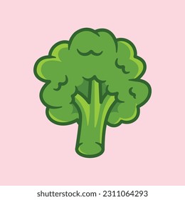 Broccoli vegetables cartoon icon vector illustration