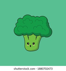 Broccoli Vegetables Cute Kawaii Illustration