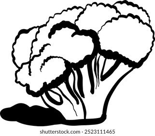 Brócoli. Estilo de boceto de verduras. Diseño minimalista dibujado a mano. Perfecto para Fondo de pantalla, Plantilla, Anuncio, decoración de la pared, impresión, postal, cubierta. Ilustración vectorial